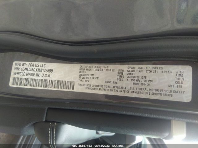 1C4RJJBGXM8175559 Jeep Grand Cherokee L Limited