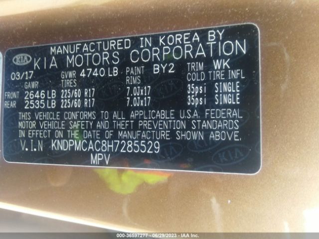 KNDPMCAC8H7285529 KIA Sportage Lx