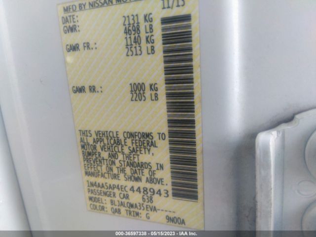1N4AA5AP4EC448943 Nissan Maxima 3.5 S