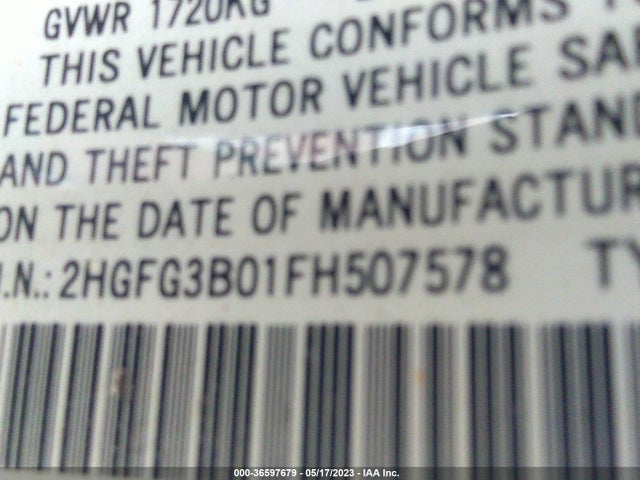 Honda Civic Coupe Ex-l 2015 2HGFG3B01FH507578 Image 10