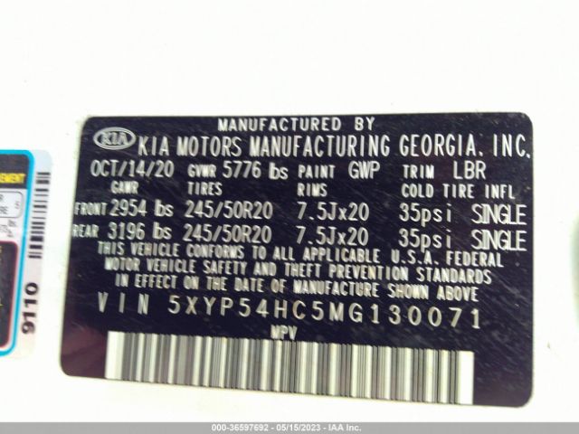 5XYP54HC5MG130071 KIA Telluride Sx