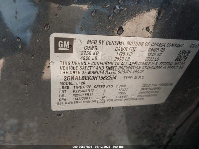 Chevrolet EQUINOX LS 2017 2GNALBEK0H1582254 Image 11