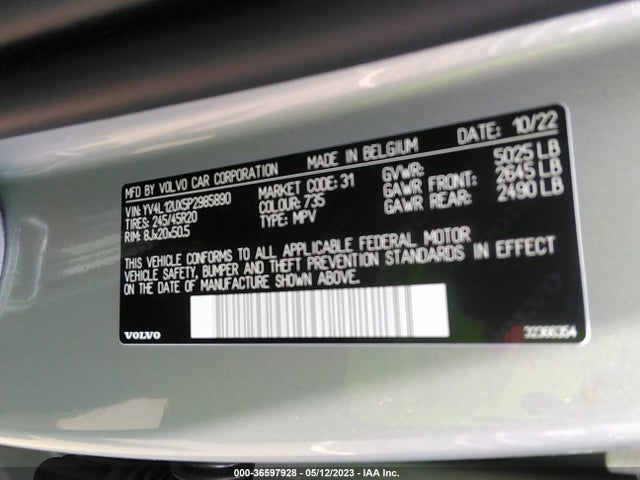 2023 Volvo XC40, VIN: YV4L12UX5P2985890