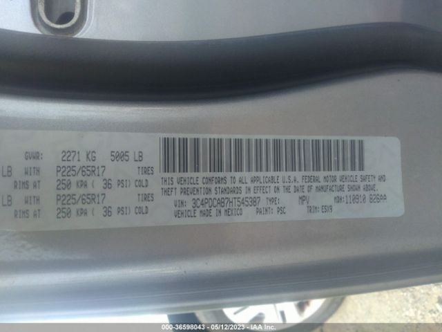 3C4PDCAB7HT545387 Dodge JOURNEY SE