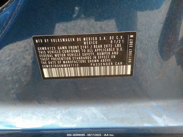 3VWC57BU6MM041112 Volkswagen Jetta S/se/r-line