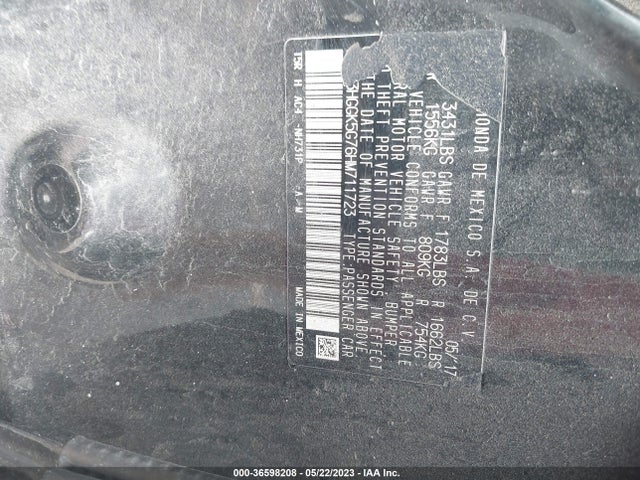 Honda FIT EX 2017 3HGGK5G76HM711723 Image 9