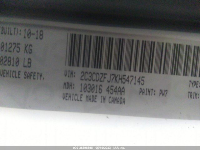 2C3CDZFJ7KH547145 Dodge Challenger R/t Scat Pack