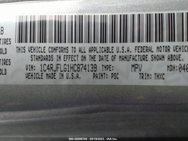 1C4RJFLG1HC874139 Jeep Grand Cherokee Trailhawk