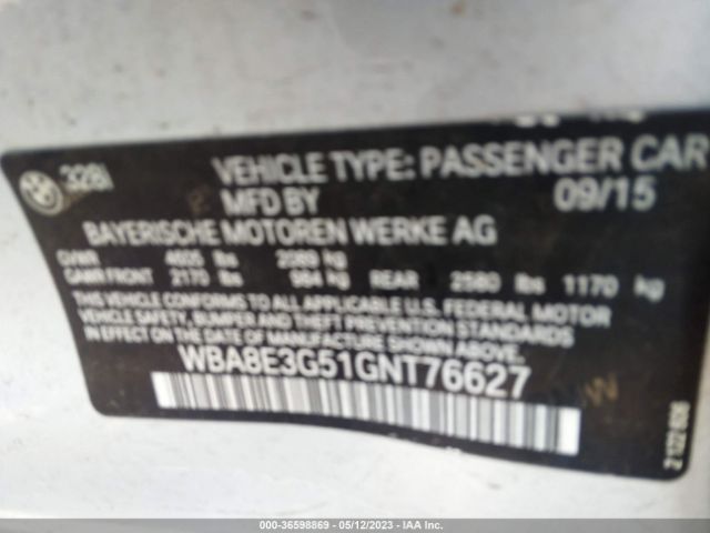 WBA8E3G51GNT76627 BMW 3 Series 328i Xdrive
