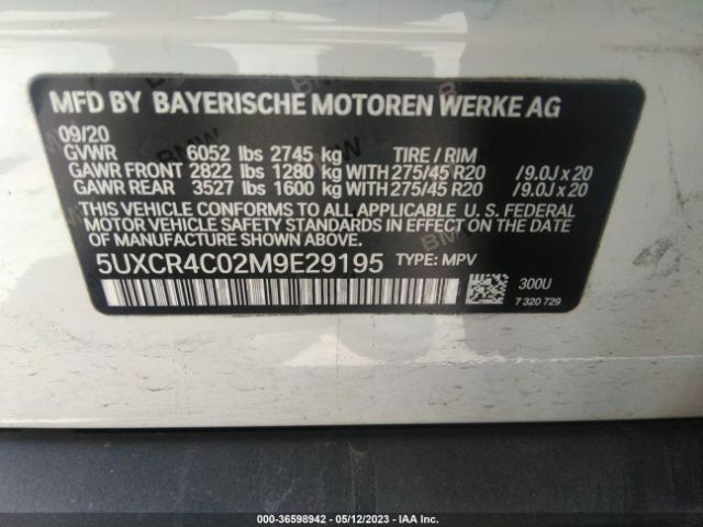 5UXCR4C02M9E29195 BMW X5 Sdrive40i