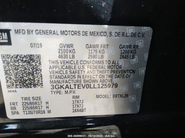 3GKALTEV0LL125979 GMC Terrain Sle