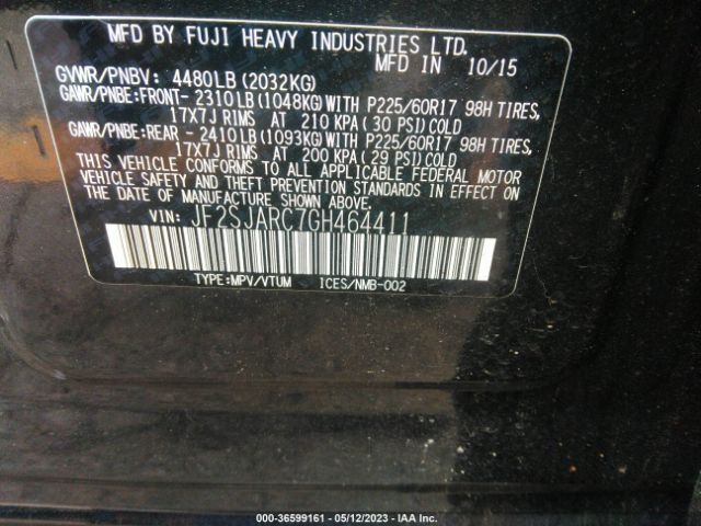JF2SJARC7GH464411 Subaru Forester 2.5i Limited