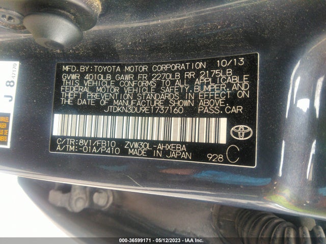 Toyota Prius Four/five/three/one/two 2014 JTDKN3DU9E1737160 Image 11