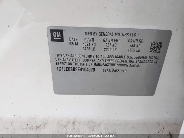Chevrolet SONIC LTZ 2015 1G1JE6SB9F4104620 Image 9