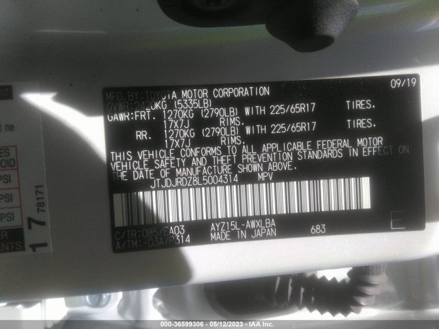 JTJDJRDZ8L5004314 Lexus Nx Nx 300h