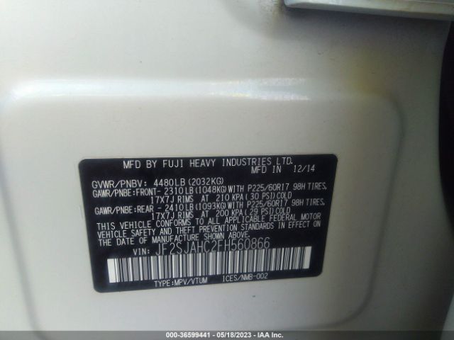 JF2SJAHC2FH560866 Subaru Forester 2.5i Limited