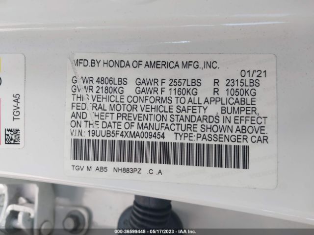 19UUB5F4XMA009454 Acura Tlx W/technology Package