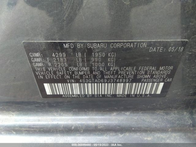 4S3GTAD69J3748997 Subaru Impreza Premium