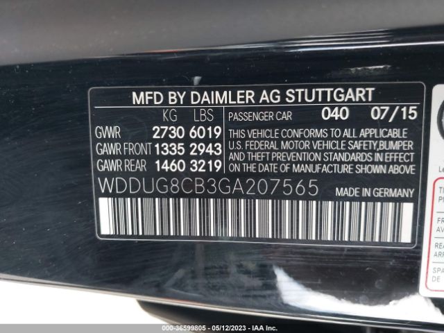 WDDUG8CB3GA207565 Mercedes-Benz S-class S 550