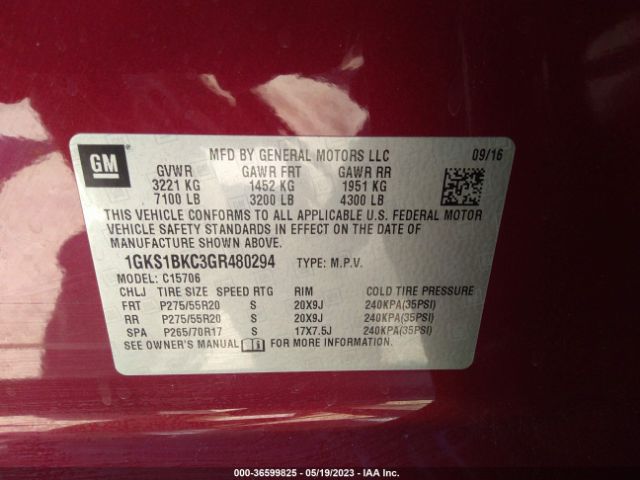 1GKS1BKC3GR480294 GMC YUKON SLT