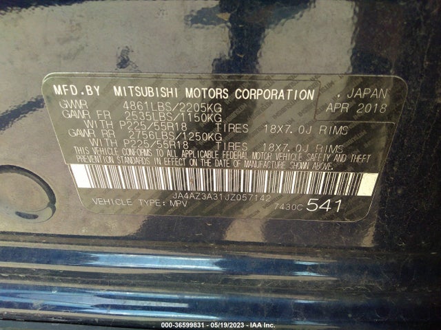 JA4AZ3A31JZ057142 Mitsubishi Outlander Es/se/sel/le