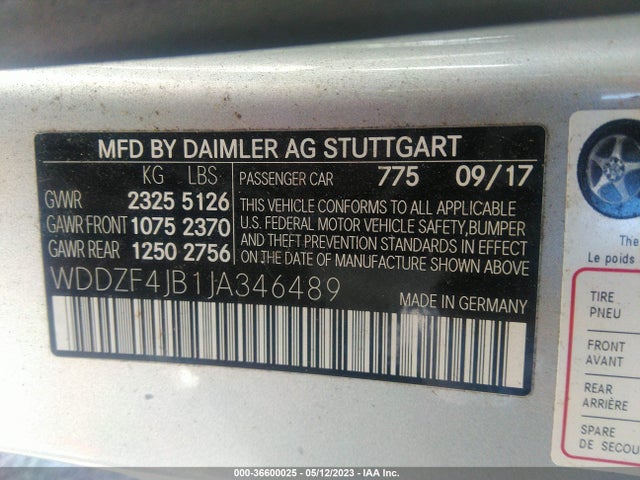 WDDZF4JB1JA346489 Mercedes-Benz E-class E 300