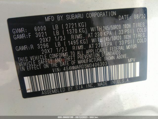 4S4WMARD5M3406303 Subaru Ascent Touring