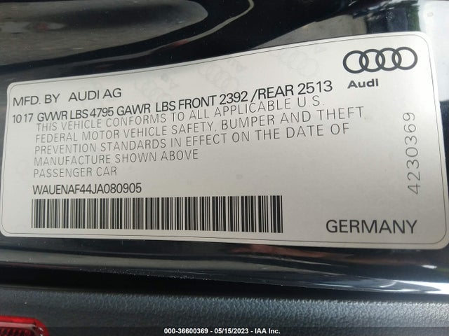 WAUENAF44JA080905 Audi A4 Premium Plus