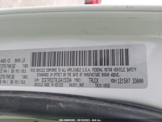 3C6TR5DT8JG415334 RAM 2500 Slt