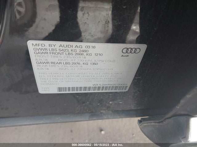 Audi Q5 Premium Plus 2016 WA1L2AFP4GA120089 Image 9