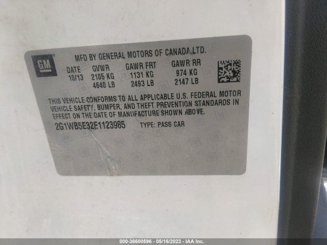 Chevrolet Impala Limited Lt 2014 2G1WB5E32E1123985 Image 10