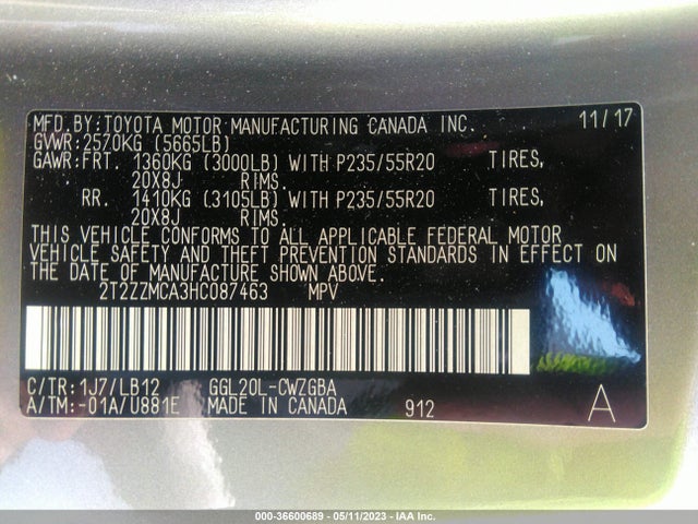 Lexus Rx Rx 350 2017 2T2ZZMCA3HC087463 Image 11