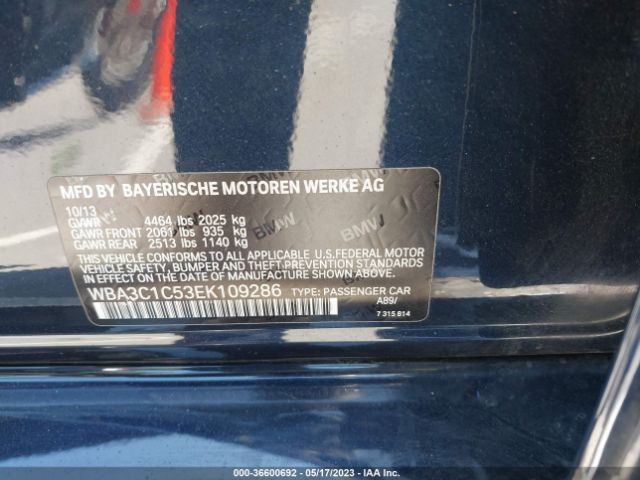 WBA3C1C53EK109286 BMW 3 Series 328i