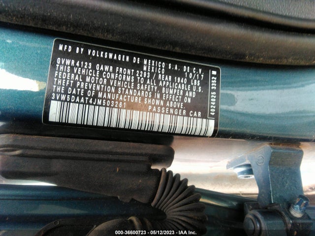 3VW5DAAT4JM503261 Volkswagen Beetle Convertible S/coast/se
