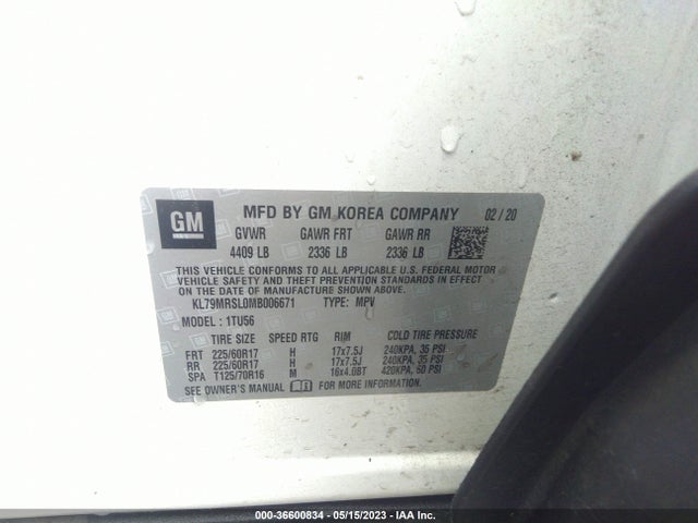 Chevrolet Trailblazer Lt 2021 KL79MRSL0MB006671 Image 9
