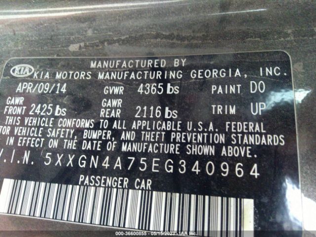 5XXGN4A75EG340964 KIA OPTIMA EX