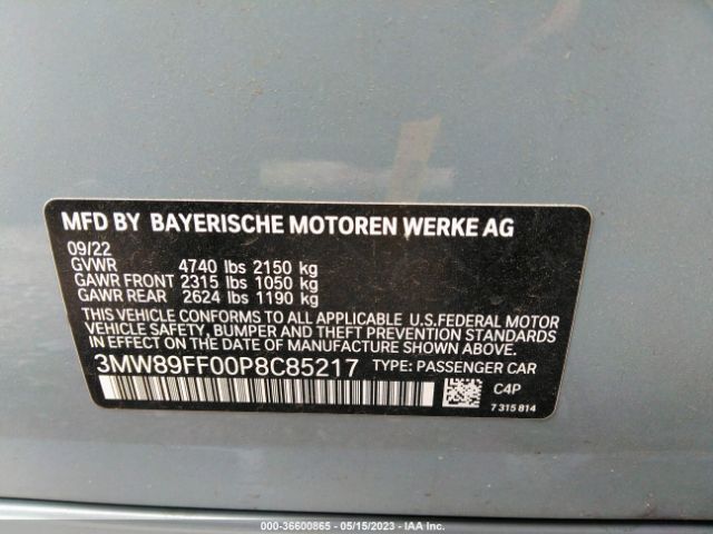3MW89FF00P8C85217 BMW 3 Series 330i Xdrive