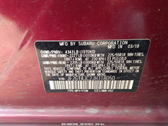 JF2GTAJC2JH318050 Subaru Crosstrek Limited
