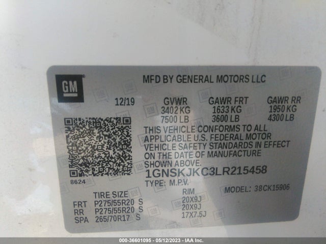 Chevrolet Suburban Premier 2020 1GNSKJKC3LR215458 Image 11