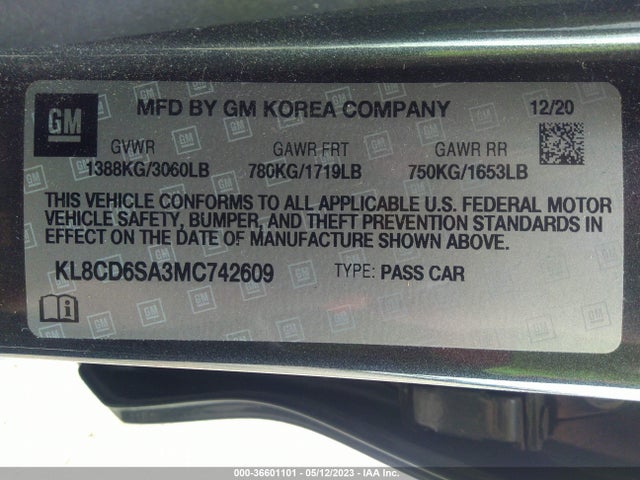 Chevrolet SPARK 1LT 2021 KL8CD6SA3MC742609 Image 9