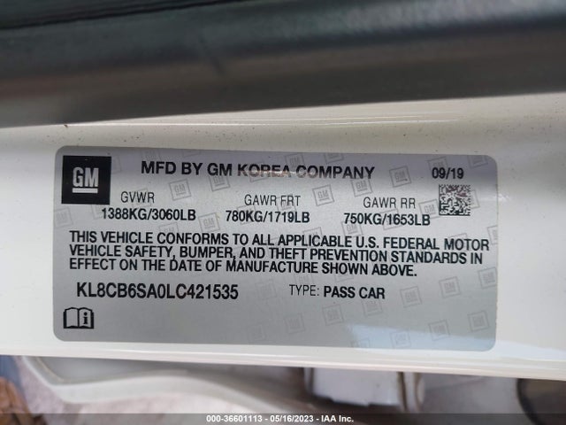Chevrolet SPARK LS 2020 KL8CB6SA0LC421535 Image 10