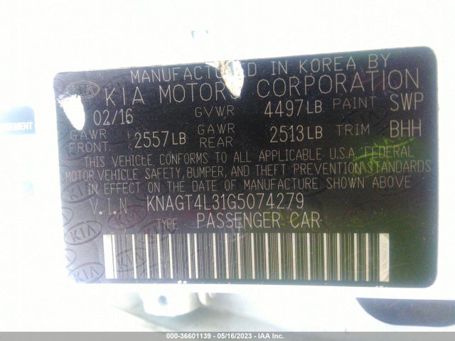 KIA Optima Lx 2016 KNAGT4L31G5074279 Image 9