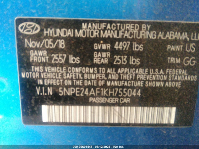 Hyundai SONATA SE 2019 5NPE24AF1KH755044 Image 10
