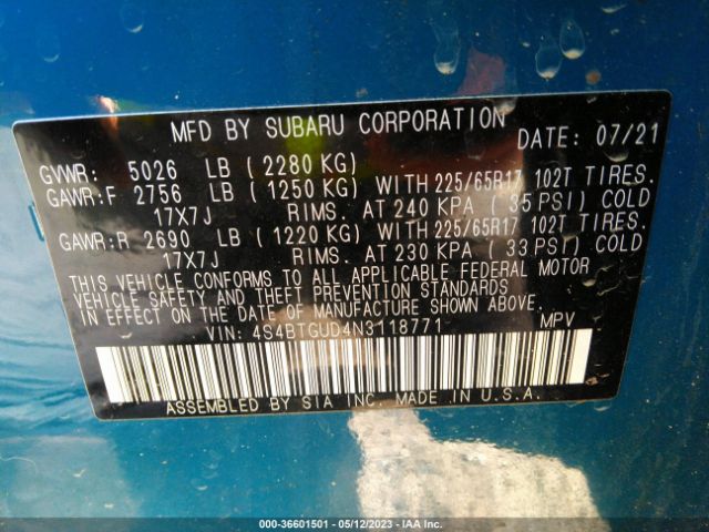 4S4BTGUD4N3118771 Subaru Outback Wilderness