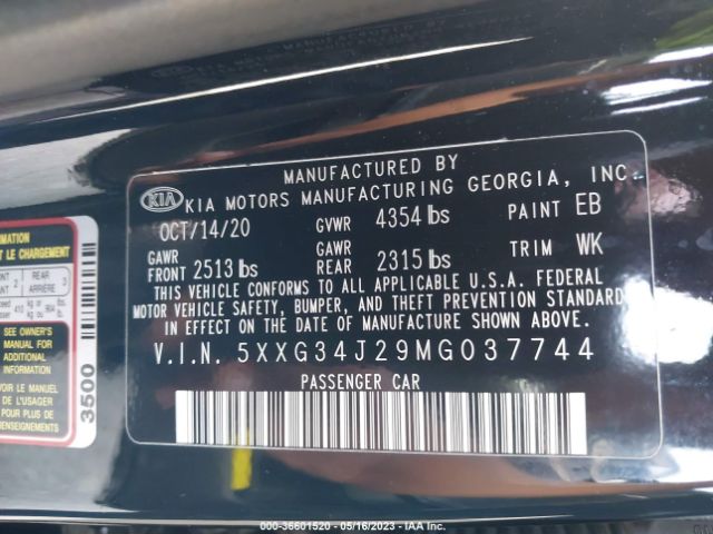 5XXG34J29MG037744 KIA K5 EX