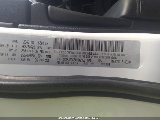 1C4RJFCG2KC842999 Jeep Grand Cherokee High Altitude