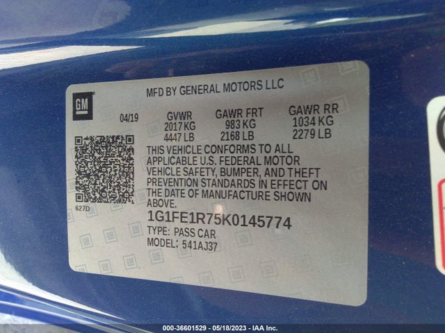 Chevrolet Camaro 1ss 2019 1G1FE1R75K0145774 Image 10