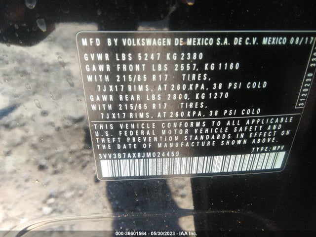3VV3B7AX8JM024459 Volkswagen TIGUAN SE
