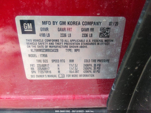 Chevrolet Trailblazer Ls 2021 KL79MMS23MB034328 Image 9