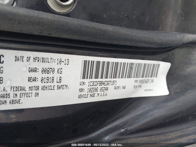 Dodge DART SXT 2014 1C3CDFBB4ED671971 Image 9